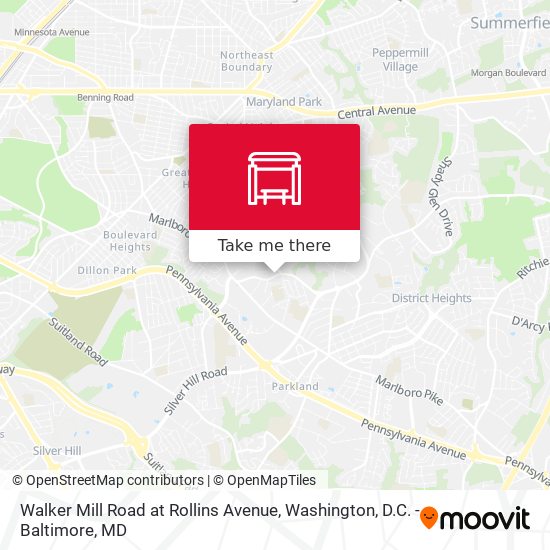 Walker Mill Road at Rollins Avenue map