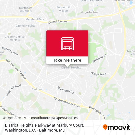 District Heights Parkway at Marbury Court map