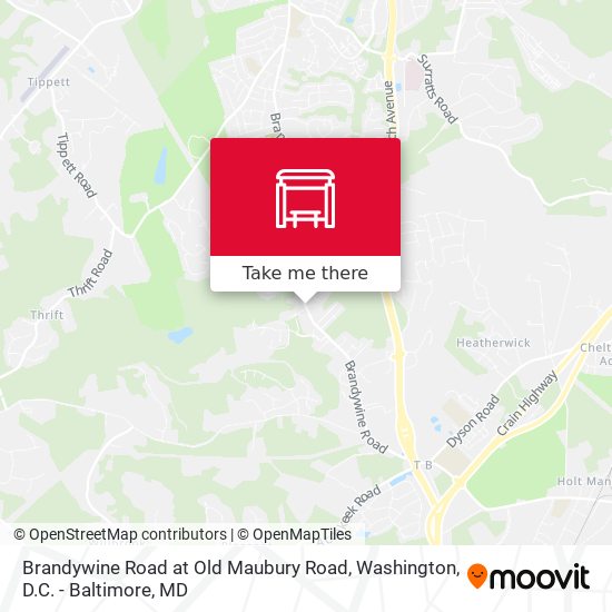 Brandywine Road at Old Maubury Road map