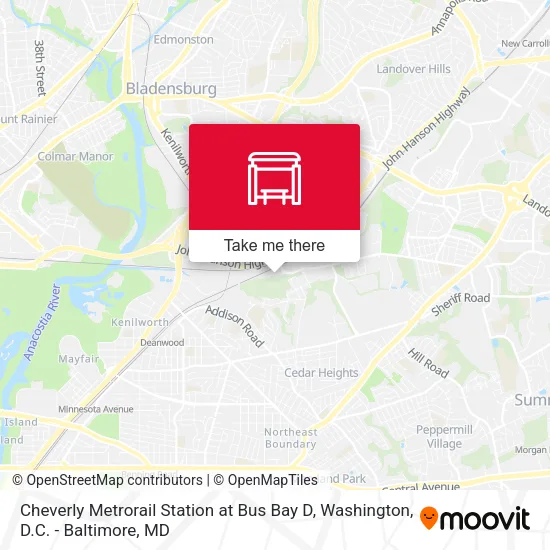 Cheverly Metrorail Station at Bus Bay D map