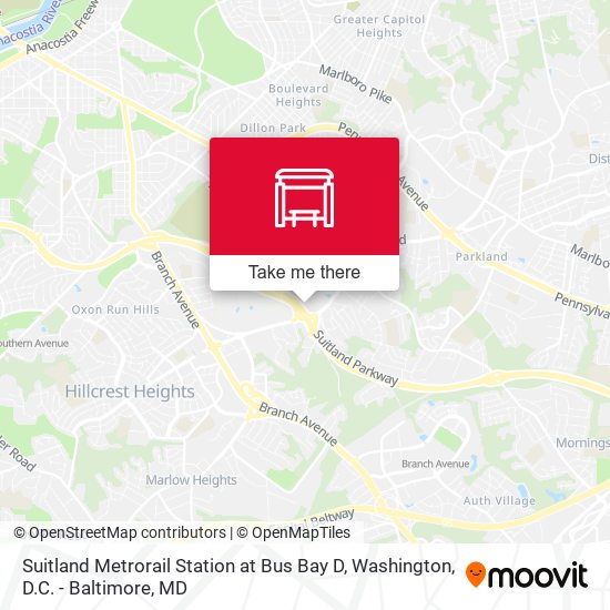 Mapa de Suitland Metrorail Station at Bus Bay D