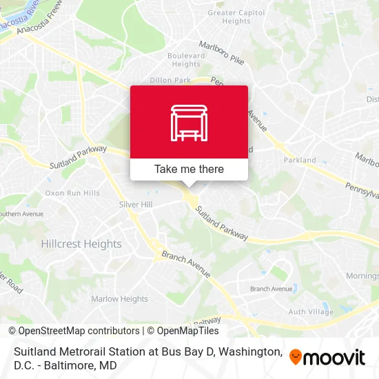 Suitland Metrorail Station at Bus Bay D map
