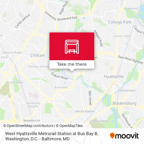 Mapa de West Hyattsville Metrorail Station at Bus Bay B