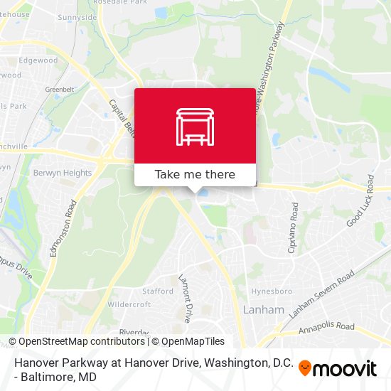 Hanover Parkway at Hanover Drive map