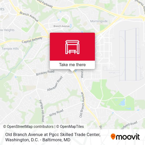 Old Branch Ave at Pgcc Skilled Trade Center map