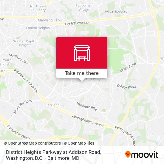 District Heights Parkway at Addison Road map