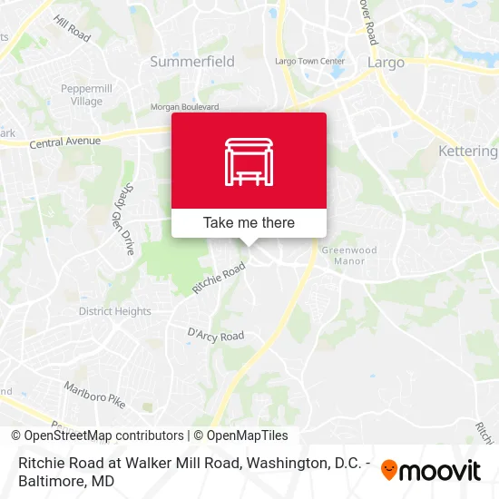 Ritchie Road at Walker Mill Road map