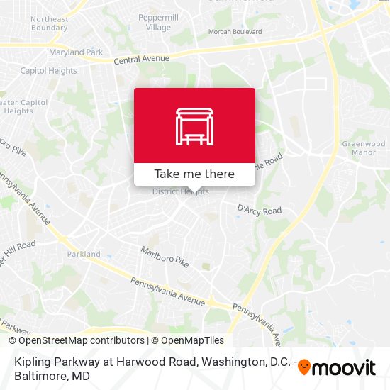 Kipling Parkway at Harwood Road map