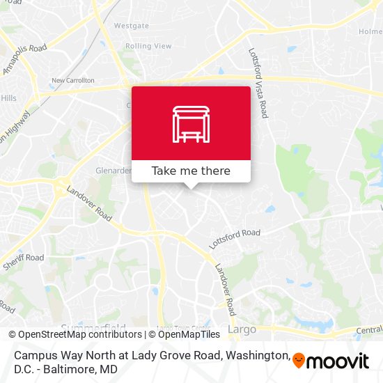 Campus Way North at Lady Grove Road map