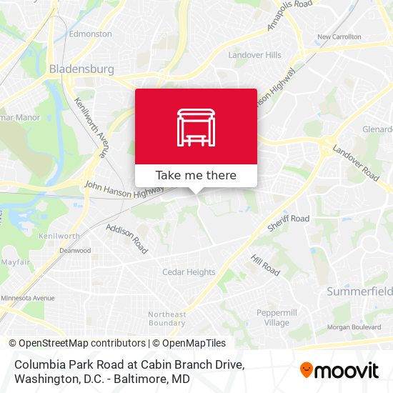 Columbia Park Road at Cabin Branch Drive map