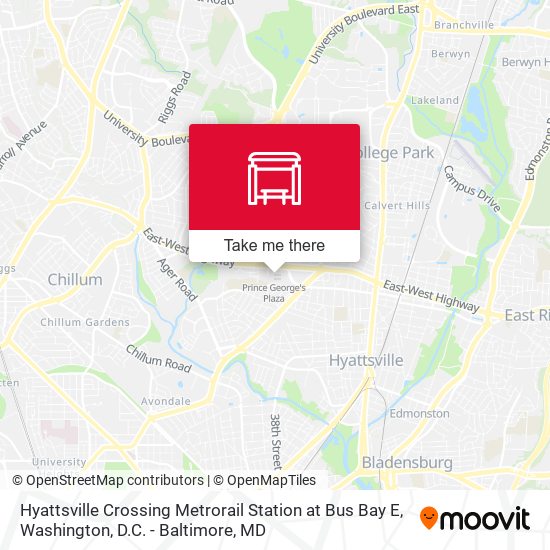 Hyattsville Crossing Metrorail Station at Bus Bay E map