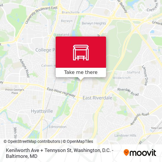 Kenilworth Ave + Tennyson St map