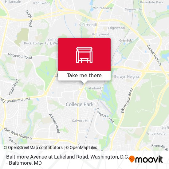 Mapa de Baltimore Avenue at Lakeland Road