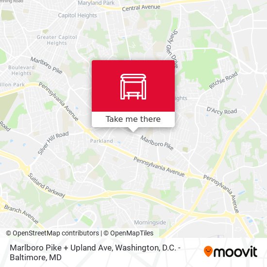 Marlboro Pike + Upland Ave map
