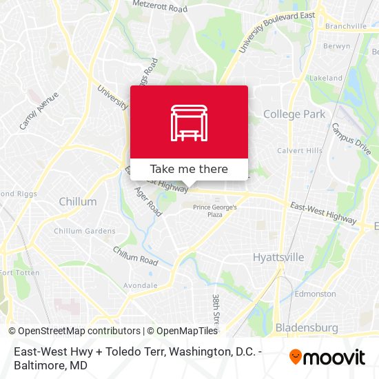 East-West Hwy + Toledo Terr map
