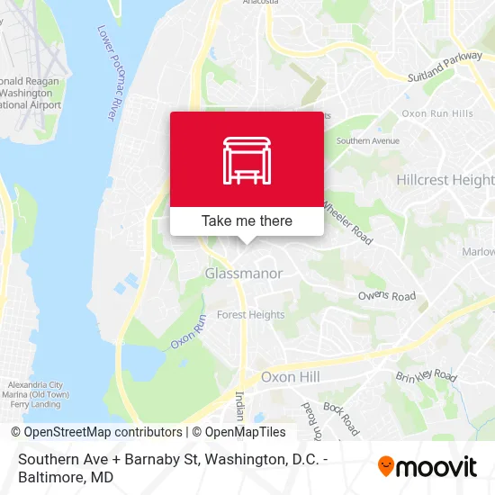Southern Ave + Barnaby St map