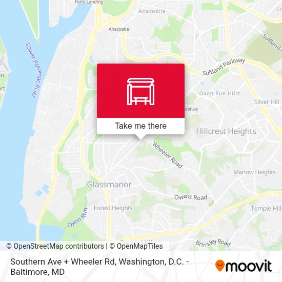 Southern Ave + Wheeler Rd map