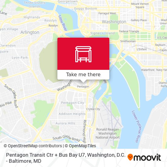 Pentagon Transit Ctr + Bus Bay U7 map