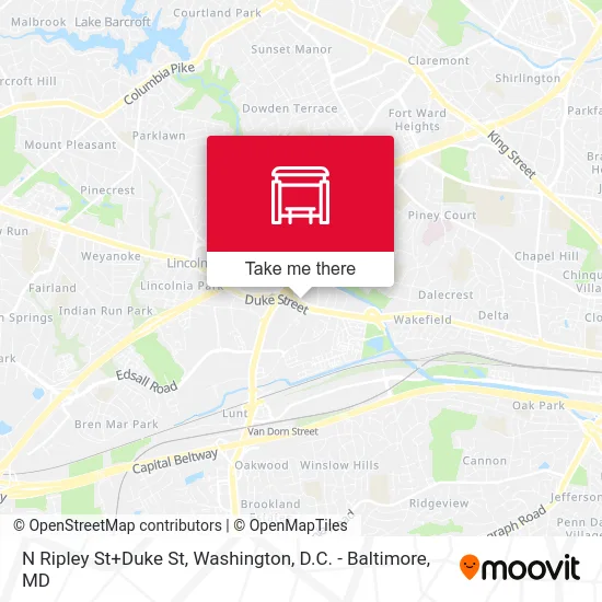 N Ripley St+Duke St map