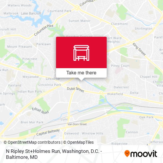 N Ripley St+Holmes Run map