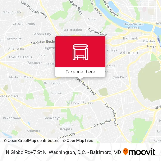 N Glebe Rd+7 St N map