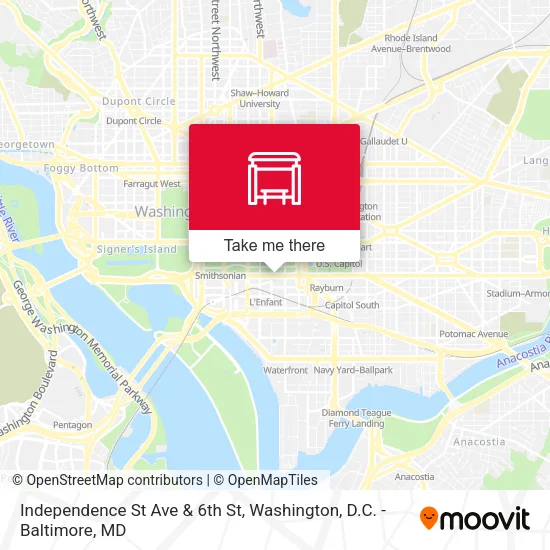 Independence St Ave & 6th St map