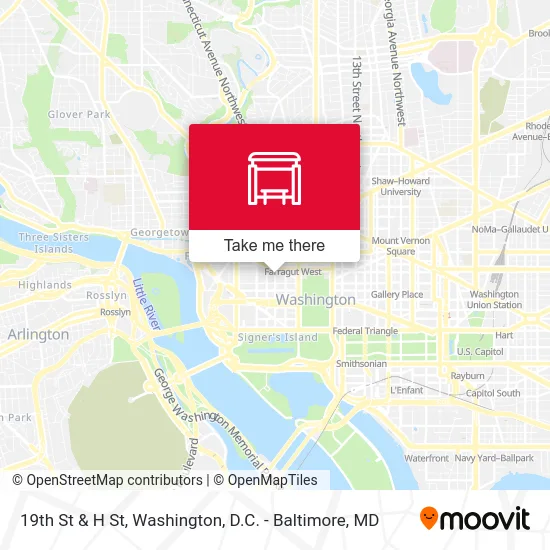 19th St & H St map