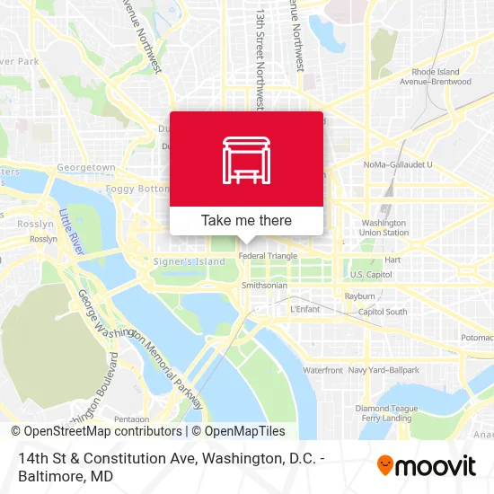 14th St & Constitution Ave map