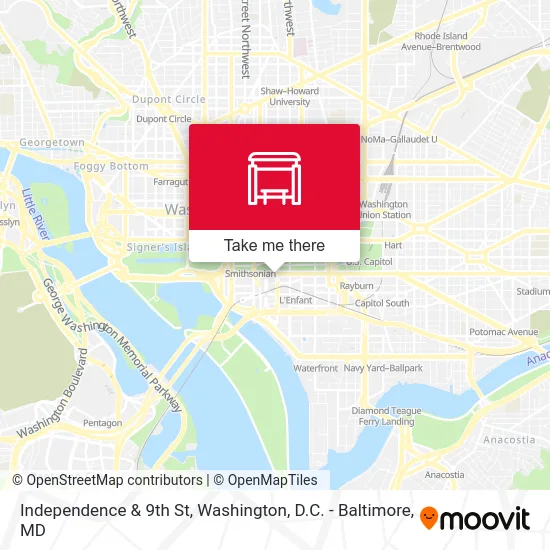 Independence & 9th St map