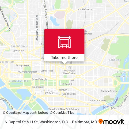 N Capitol St & H St map