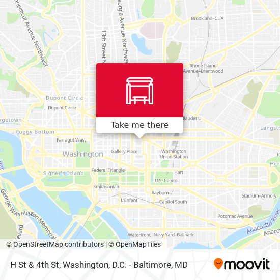 H St & 4th St map