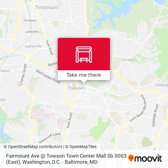 Mapa de Fairmount Ave @ Towson Town Center Mall Sb 0003 (East)