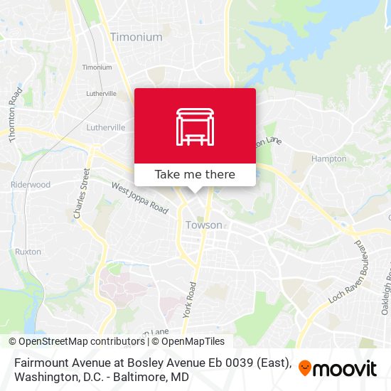 Fairmount Avenue at Bosley Avenue  Eb 0039 (East) map