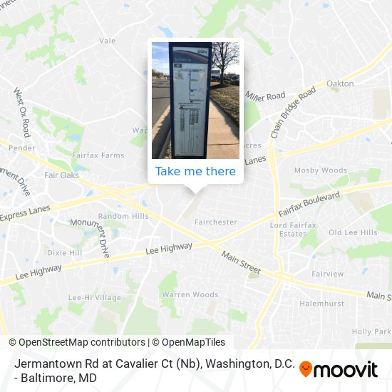 Jermantown Rd at Cavalier Ct (Nb) map