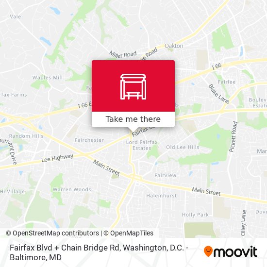 Fairfax Blvd + Chain Bridge Rd map