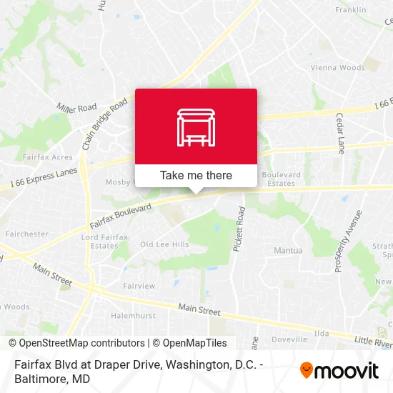 Fairfax Blvd at Draper Drive map