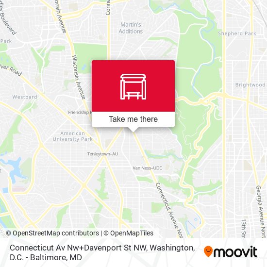 Connecticut Av Nw+Davenport St NW map