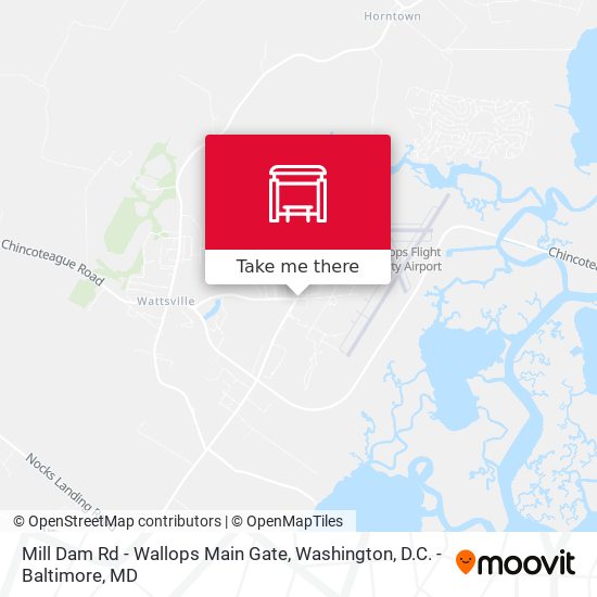 Mill Dam Rd - Wallops Main Gate map