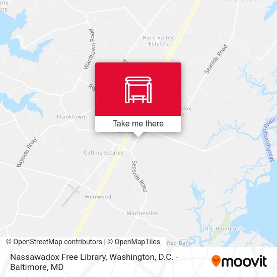 Nassawadox Free Library map