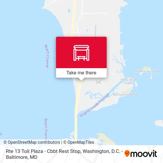 Rte 13 Toll Plaza - Cbbt Rest Stop map
