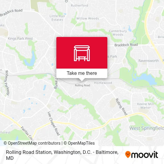 Rolling Road Station map