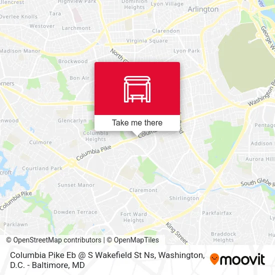 Columbia Pike Eb @ S Wakefield St Ns map