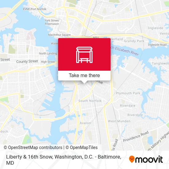 Liberty & 16th Snow map