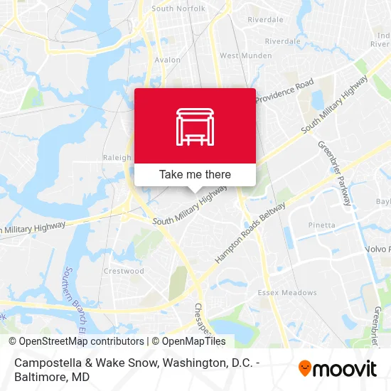 Campostella & Wake Snow map