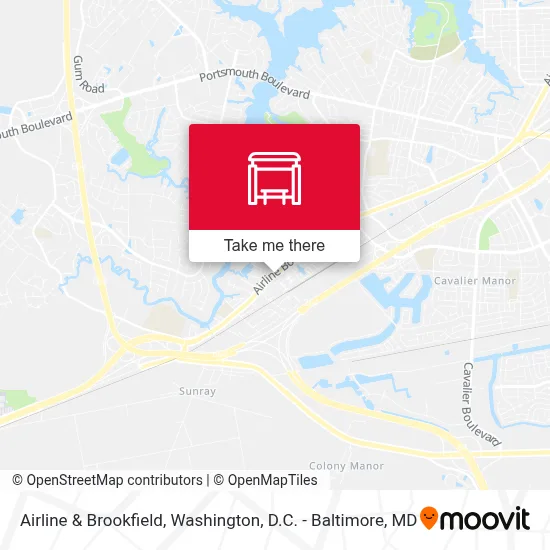 Airline & Brookfield map