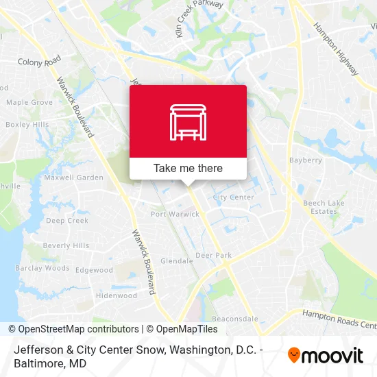 Jefferson & City Center Snow map
