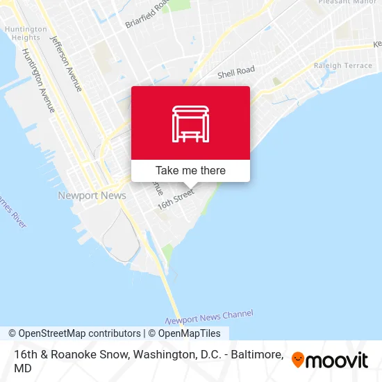 16th & Roanoke Snow map