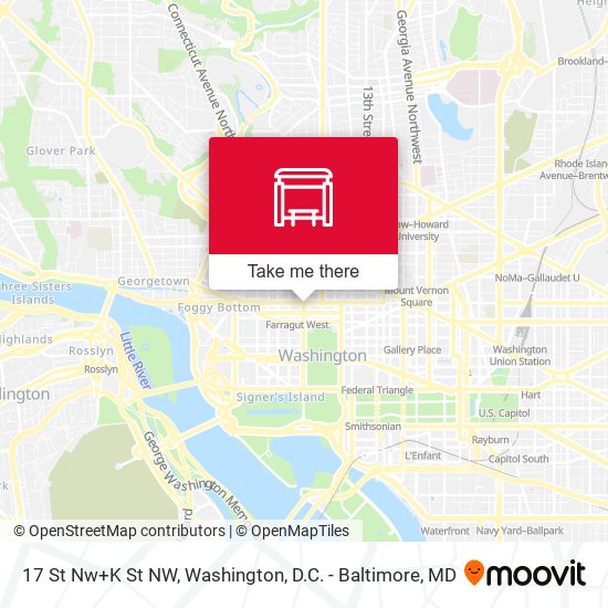 17 St Nw+K St NW map