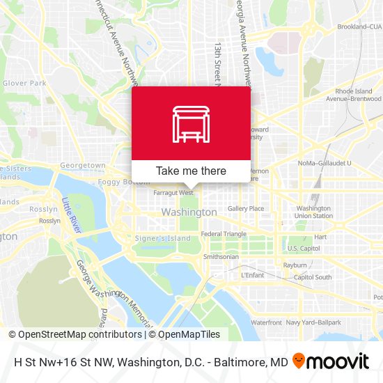 H St Nw+16 St NW map