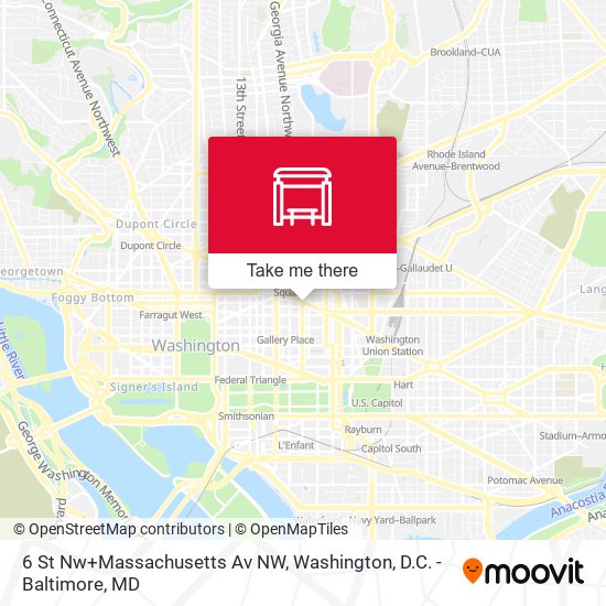 6 St Nw+Massachusetts Av NW map